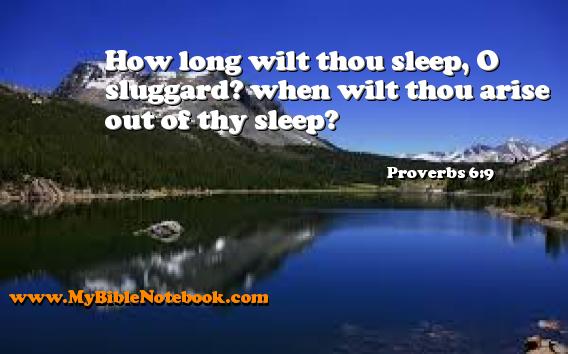 Proverbs 6:9 How long wilt thou sleep, O sluggard? when wilt thou arise out of thy sleep? Create your own Bible Verse Cards at MyBibleNotebook.com